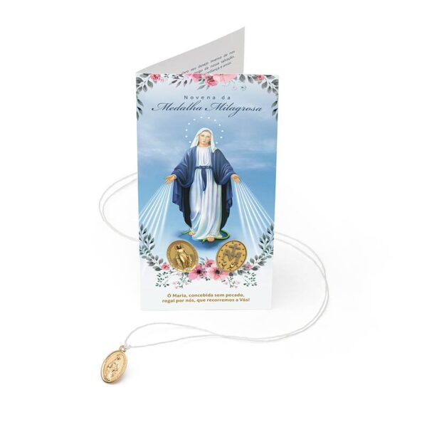 Novena Medalha Milagrosa Dourada c/ Folheto 7745