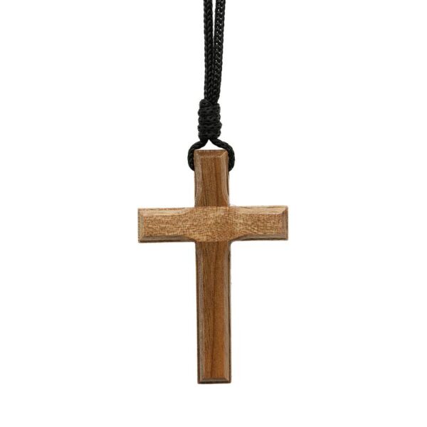 Cordão Cruz Madeira Coroinha 7cm s/ Cristo 7733