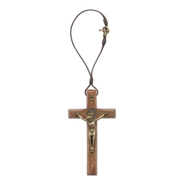 Cruz para Retrovisor Madeira 9cm São Bento Ouro Velho 6478