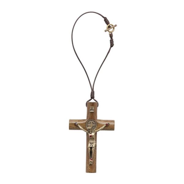 Cruz para Retrovisor Madeira Cilíndrica 7cm São Bento Ouro Velho 3980