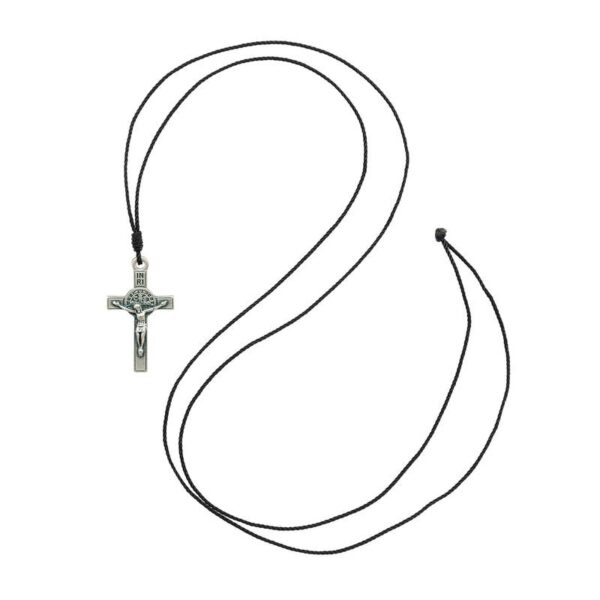 Cordão Cruz 2,7cm Mini São Bento Prata Velha 7737 - Image 3