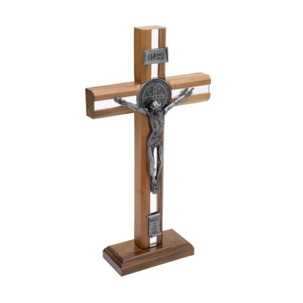 Crucifixo Madeira Frisada 26cm Espelhado Onix São Bento 7738 - Image 2