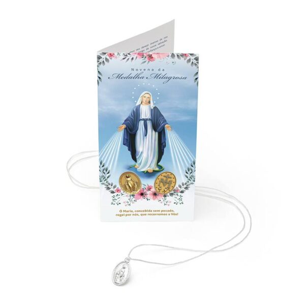 Novena Medalha Milagrosa Niquel c/ Folheto 7746