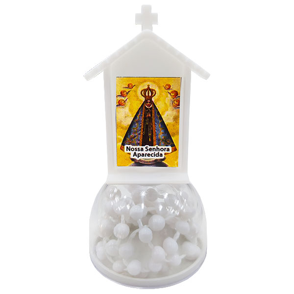 Altar Capelinha Nossa Senhora Aparecida c/ Terço Branco - 6698