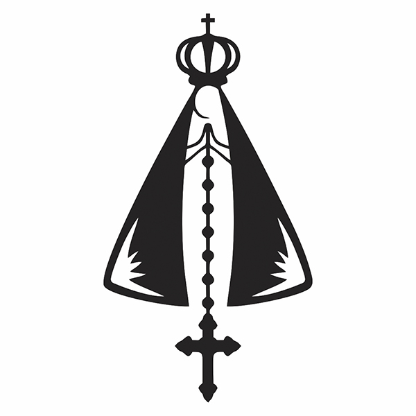 Adesivo Plotter Manto Nossa Senhora Aparecida Preto 15cm - 8069
