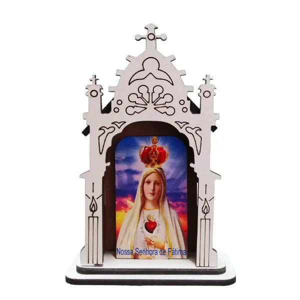 Capela MDF PP 12cm Devocional Nossa Senhora de Fátima - 11384
