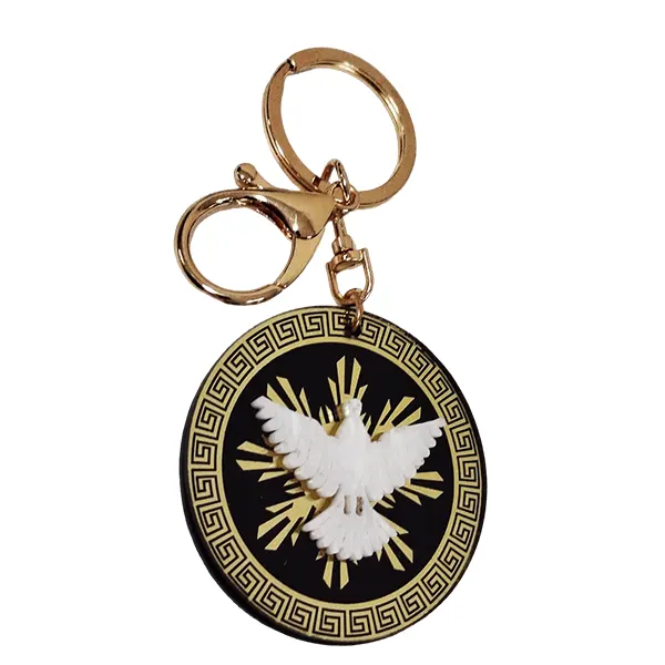 Chaveiro Acrílico Dourado Divino Espírito Santo - 11529