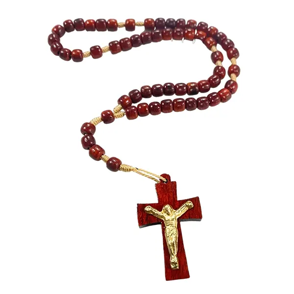 Terço Madeira 6MM com Cristo - 8050