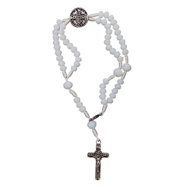 Pulseira Terço Cristal Branco São Bento – 10089