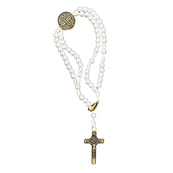 Pulseira Terço Pérola Branca São Bento – 10100